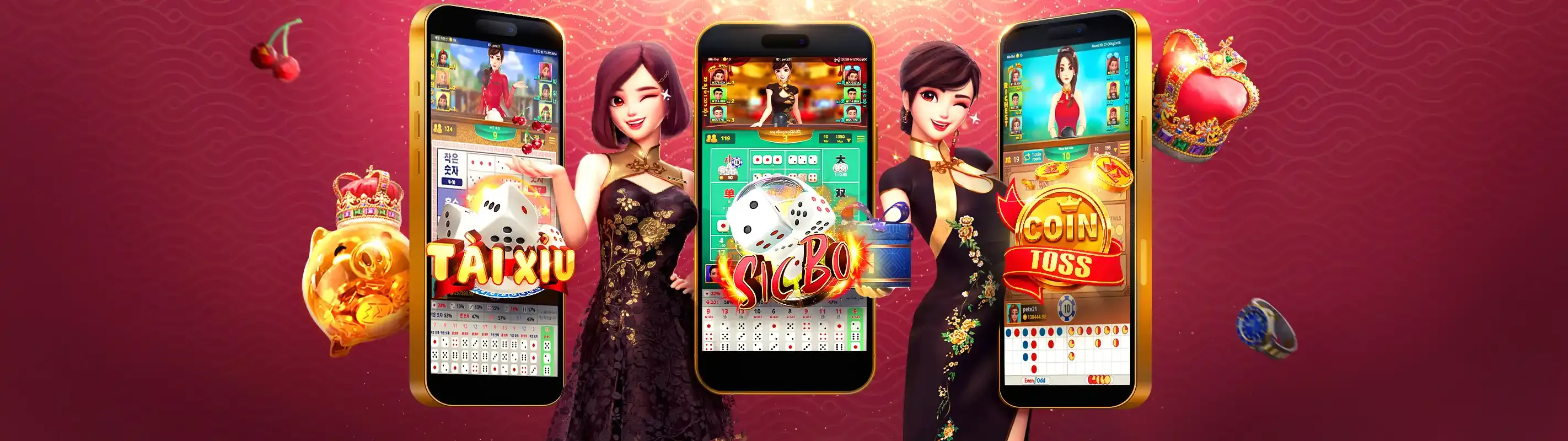 Bàn chơi Baccarat trực tuyến tại vua88 chính thức với người chia bài và chip vàng